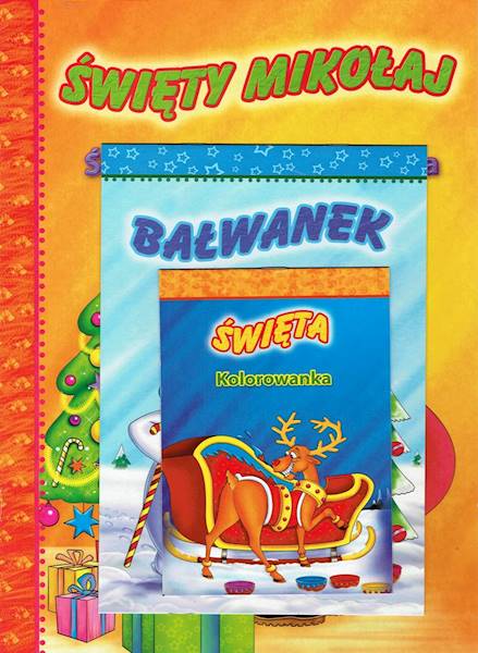 Zestaw zadań do kolorowania Mikołaj, Bałwanek, Świ