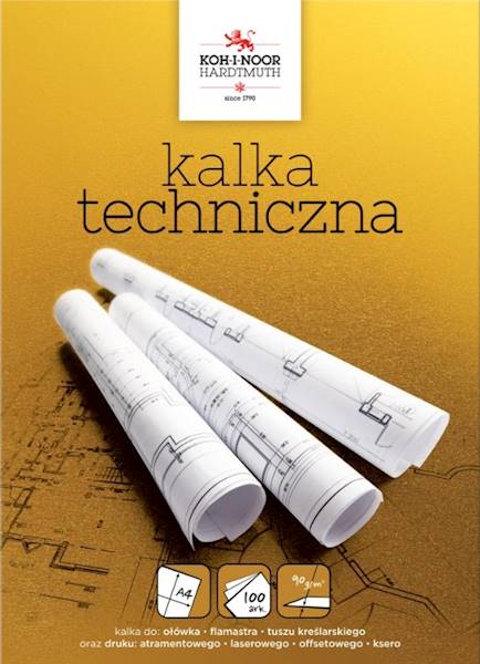 Kalka kreślarska A4 90g 100 arkuszy KIN