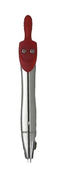 Cyrkiel szkolny metalowy w etui czerwony
