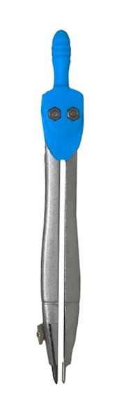 Cyrkiel szkolny metalowy w etui niebieski