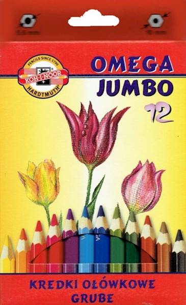 Kredki ołówkowe 12 kol. KIN Omega Jumbo
