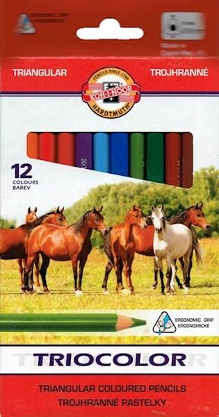 Kredki ołówkowe 12 kol. KIN Triocolor trójkątne