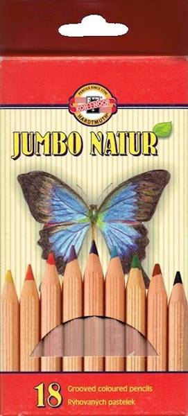 Kredki ołówkowe 18 kol. KIN Jumbo Natural