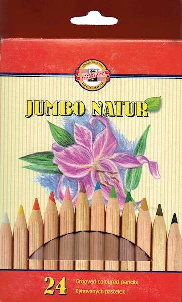 Kredki ołówkowe 24 kol. KIN Jumbo Natural