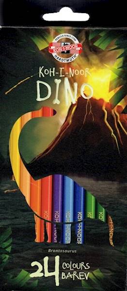 Kredki ołówkowe 24 kol. KIN Dino