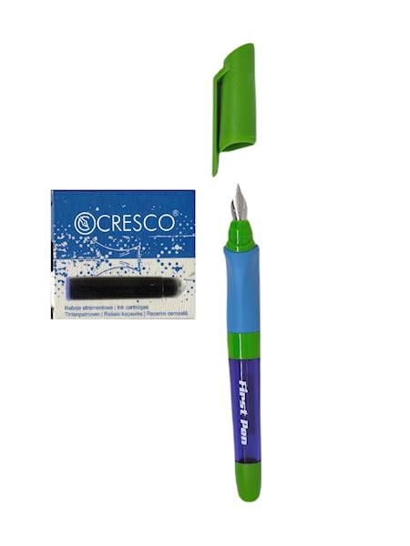Pióro wieczne First Pen + 6 naboi zielono-niebiesk