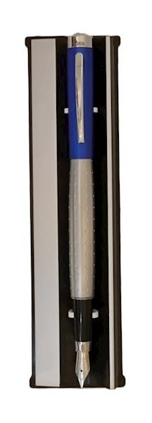 Pióro ze stalówką TETIS w etui KP471 srebrno-niebi