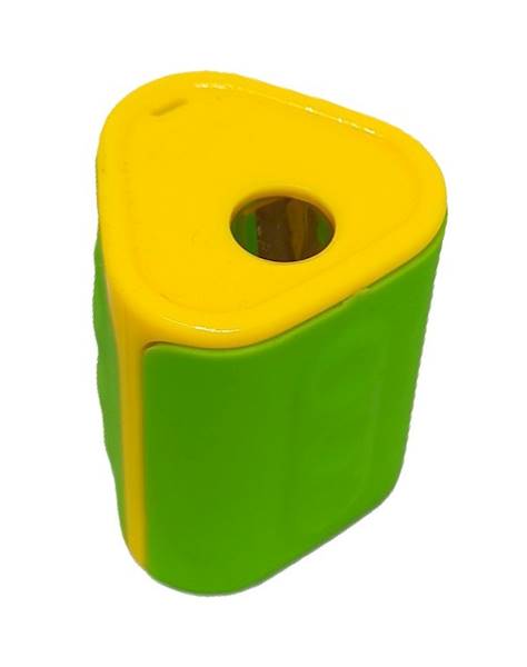 Temperówka Centrum plastikowa pojedyńcza ziel-żół