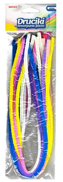 Druciki kreatywne 0,6x50cm 16szt neon mix kolorów