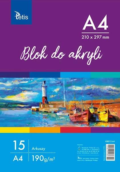 Blok do akryli A4 15 kartek 190g