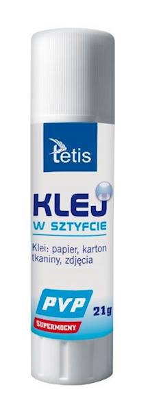 Klej w sztyfcie 21g Tetis przeźroczysty
