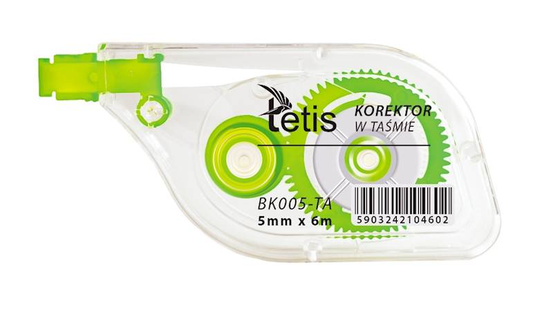 Korektor w taśmie TETIS 5mm*6m BK005 zielony