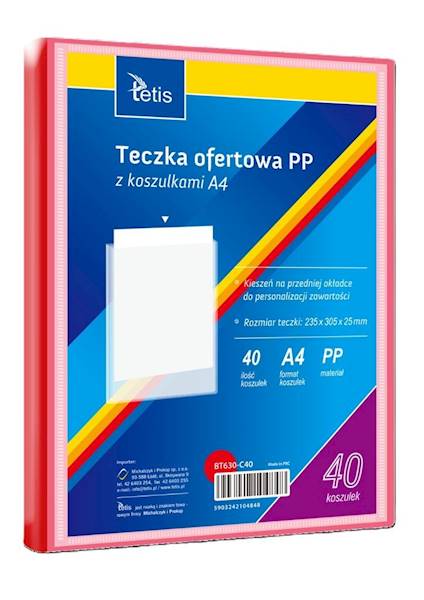 Teczka ofertowa A4 PP 40 koszulek czerwona