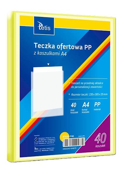 Teczka ofertowa A4 PP 40 koszulek żółta