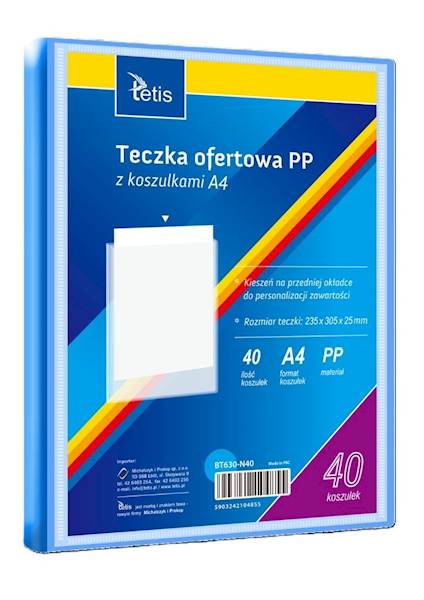 Teczka ofertowa A4 PP 40 koszulek niebieska