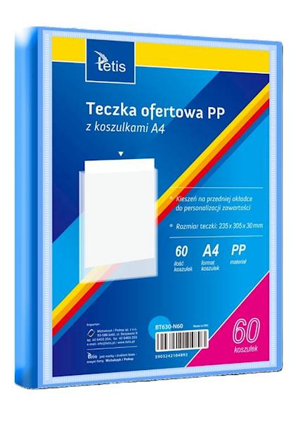 Teczka ofertowa A4 PP 60 koszulek niebieska