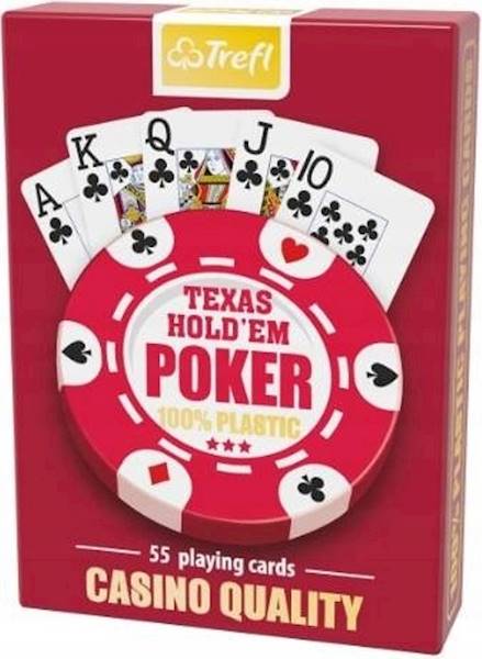 Karty do gry 55 listków Plastik Poker TREFL niebie