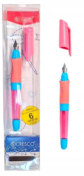 Pióro wieczne First Pen + 6 naboi różowo-niebieski