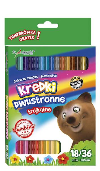 Kredki bambino 18szt./36 kol. Majewski Miś