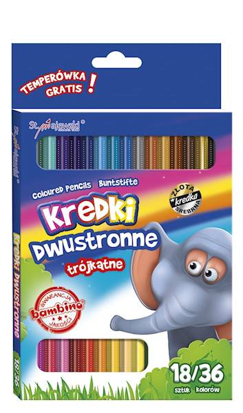 Kredki bambino 18szt./36 kol. Majewski Słonik