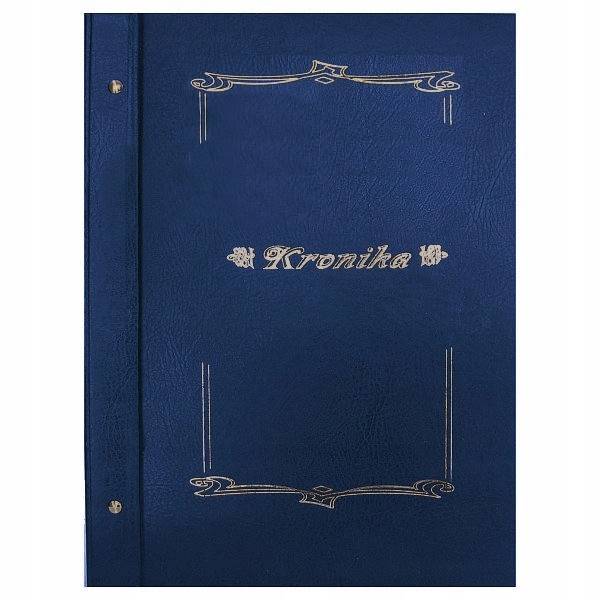Kronika A4/250*345/ pionowa złocona granatowa