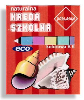 Kreda szkolna naturalna kolor 6szt ECO B6 Podlaska