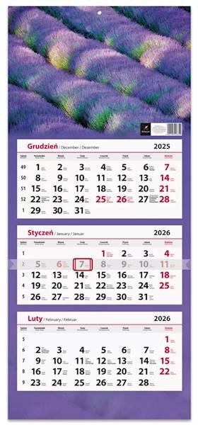 Kalendarz 2026 Artsezon Trójdzielny Pole Lawendy
