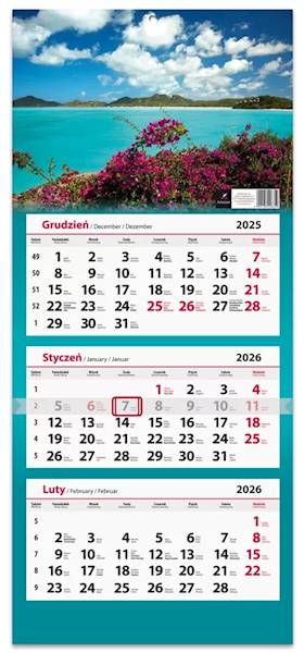 Kalendarz 2026 Artsezon Trójdzielny Morze