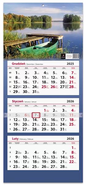 Kalendarz 2026 Artsezon Trójdzielny Mazury łódka