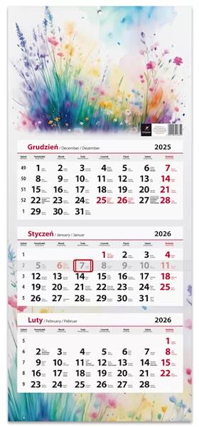 Kalendarz 2026 Artsezon Trójdzielny Kwiaty polne