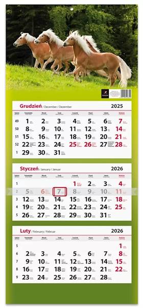 Kalendarz 2026 Artsezon Trójdzielny Konie