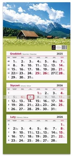 Kalendarz 2026 Artsezon Trójdzielny Góry domki