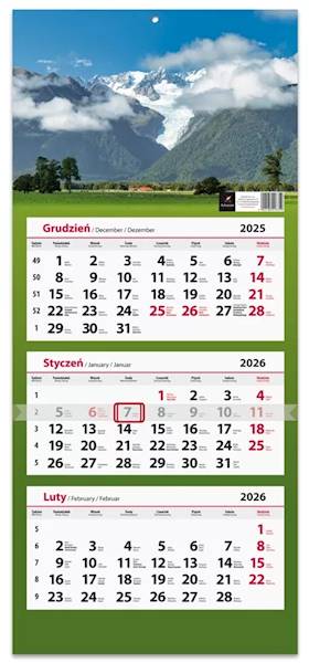 Kalendarz 2026 Artsezon Trójdzielny Góry chmury