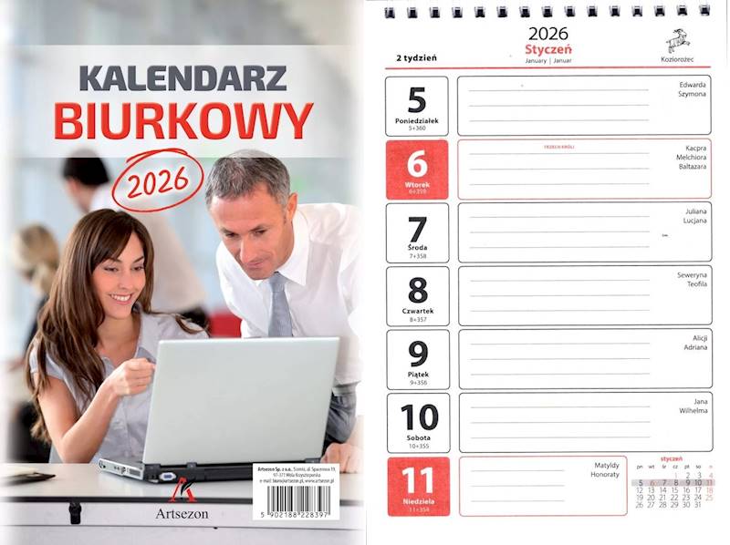 Kalendarz 2026 Artsezon biurkowy A5 stojący Ludzie
