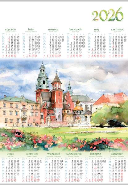 Kalendarz 2026 Lucrum Jednoplanszowy Wawel