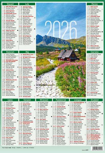 Kalendarz 2026 Wokół nas Plakietka Hala Gąsienico