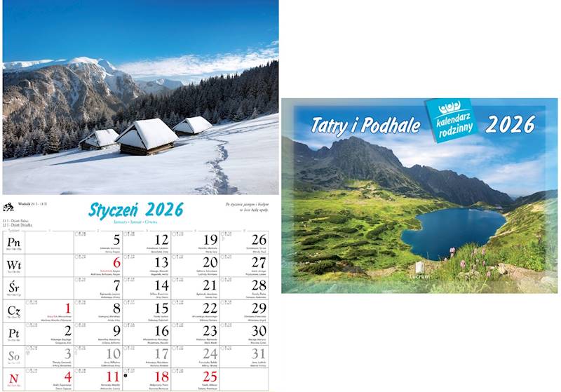 Kalendarz 2026 Lucrum rodzinny Tatry i Podhale WL4