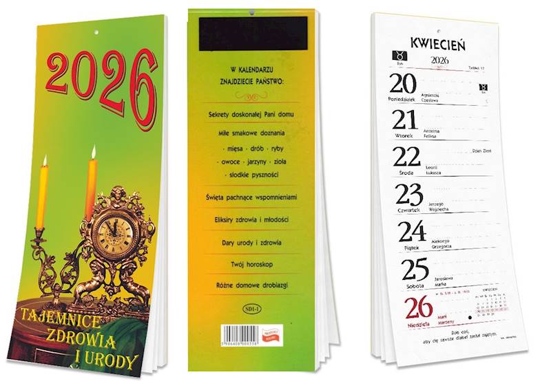 Kalendarz 2026 Sapt Zdzierak Tygodniowy z magnesem