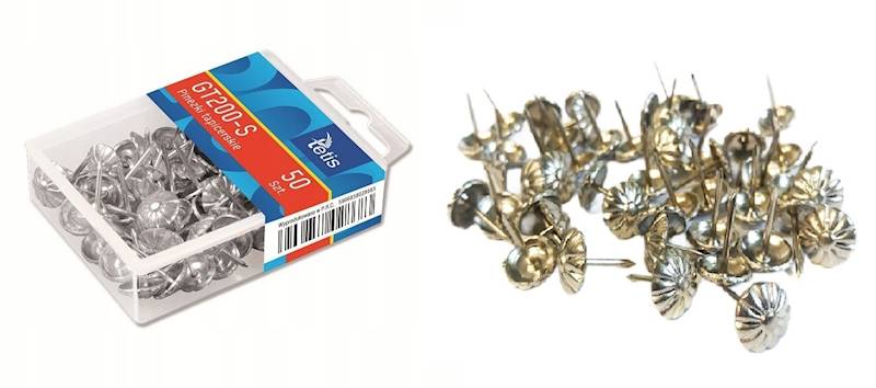 Pinezki tapicerskie 50szt. srebrne