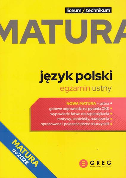 Matura Greg 2026 Język polski egzamin ustny