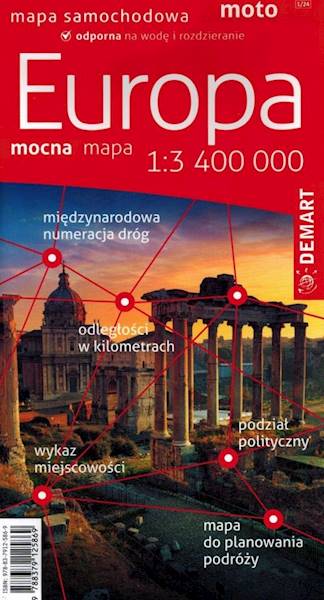 Europa mapa samochodowa 1:3400 000 2024/2025