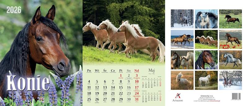 Kalendarz 2026 Artsezon 44x34 Konie