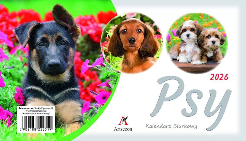 Kalendarz 2026 Artsezon biurkowy 19,5x11 Psy