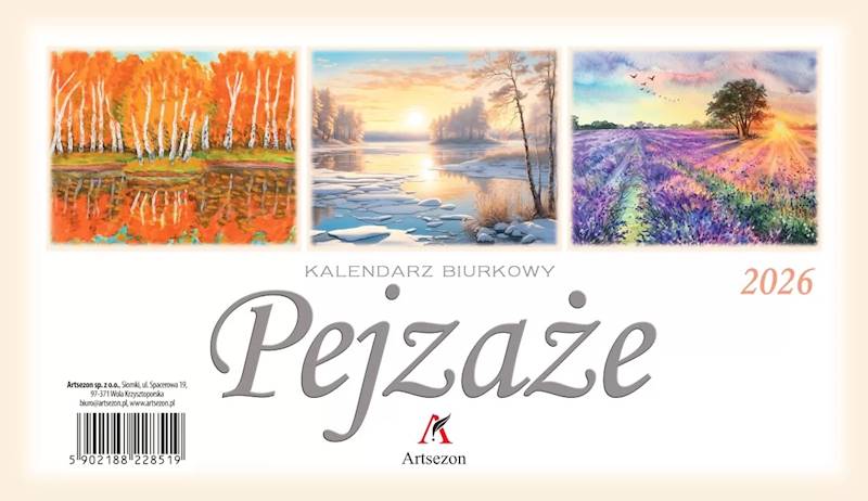 Kalendarz 2026 Artsezon biurkowy 19,5x11 Pejzaże