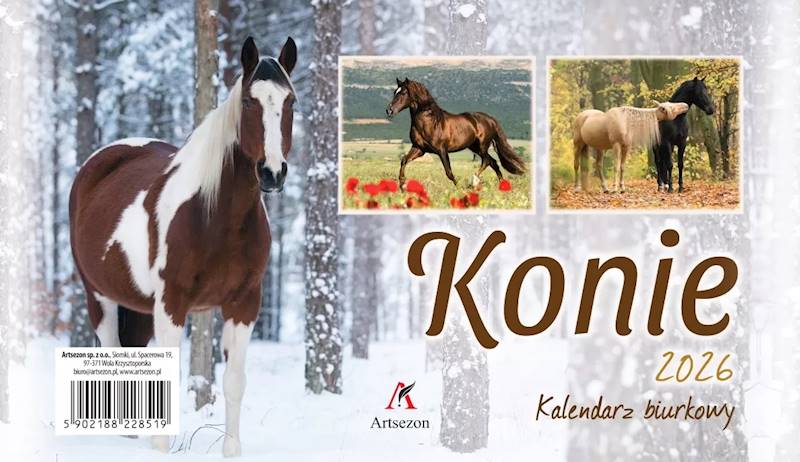 Kalendarz 2026 Artsezon biurkowy 19,5x11 Konie