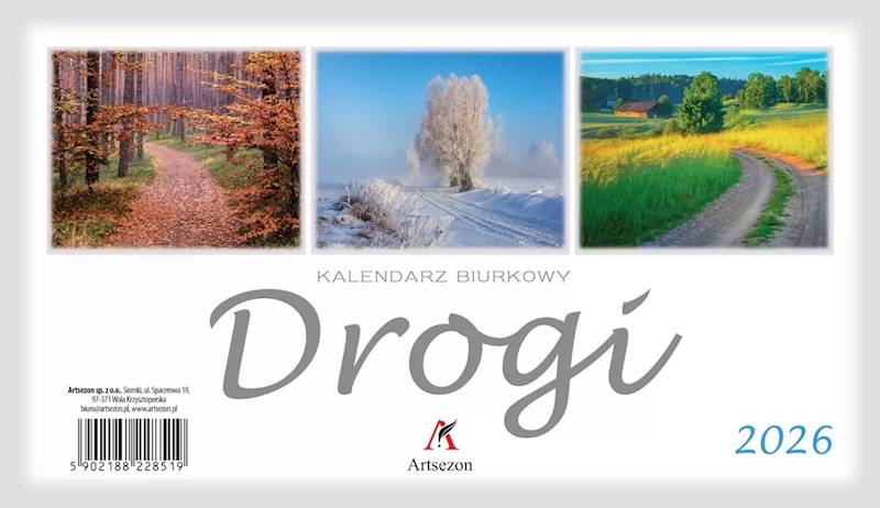 Kalendarz 2026 Artsezon biurkowy 19,5x11 Drogi