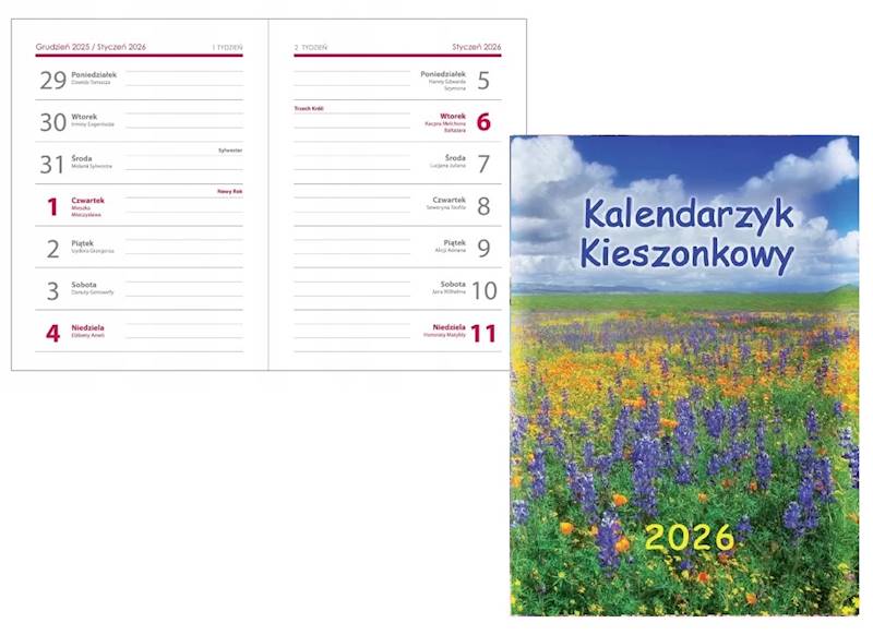 Kalendarz 2026 Artsezon Kieszonkowy A7 Łąka