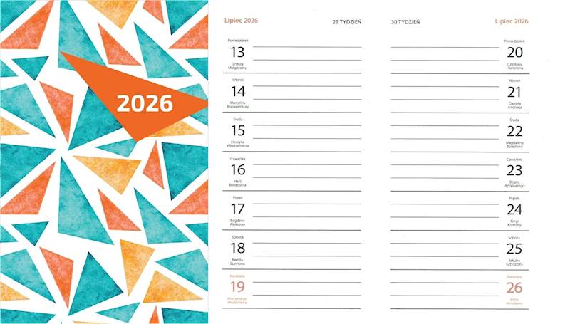 Kalendarz 2026 Artsezon Kieszonkowy 9x16 trójkąty