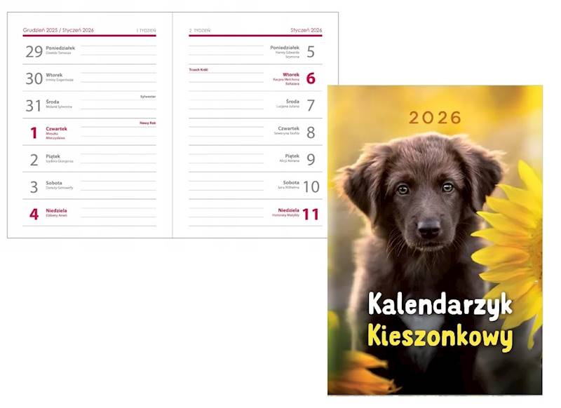 Kalendarz 2026 Artsezon Kieszonkowy A7 Pies