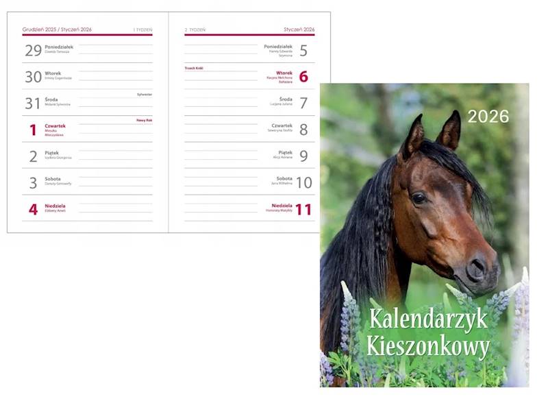 Kalendarz 2026 Artsezon Kieszonkowy A7 Koń